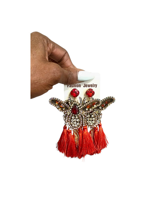 Coral Butterfly Earrings Alc