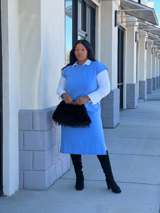 Les Comfy Dress Plus-Light Blue