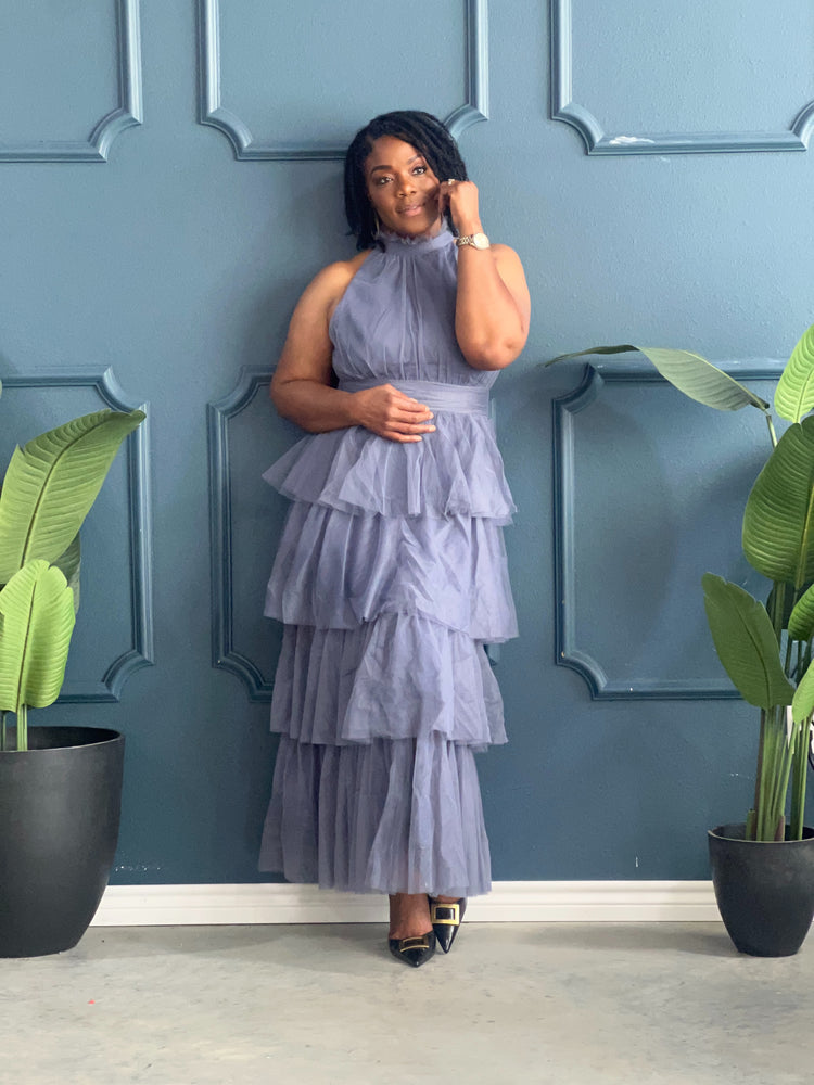 Tiered Maxi Dress (Slate Blue)