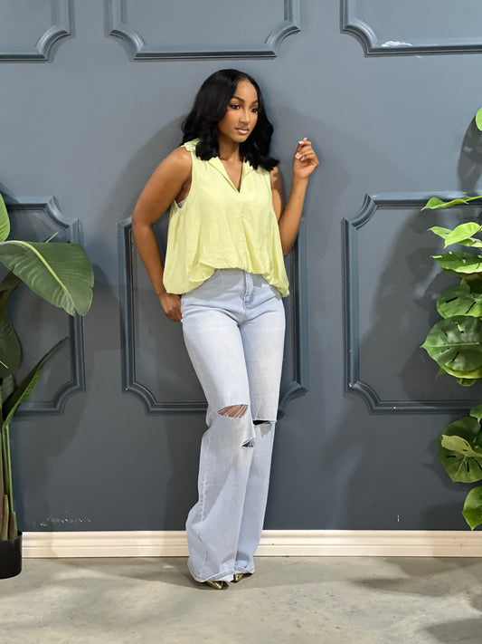 New Spring Sleeveless Top-Green