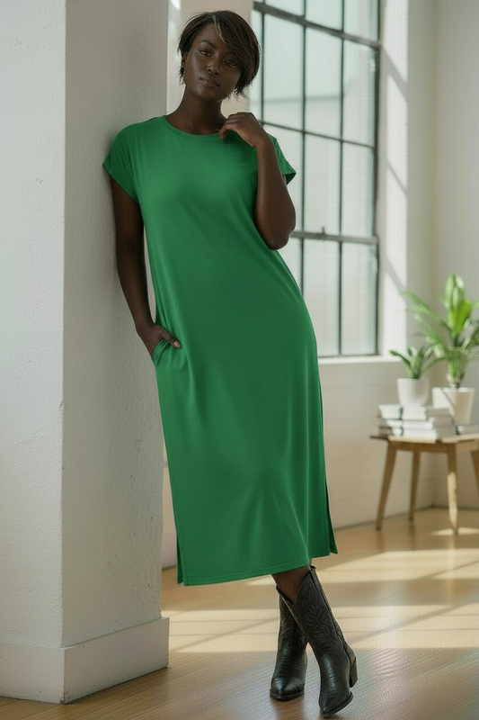 Les Comfy Dress Plus-Kelly Green
