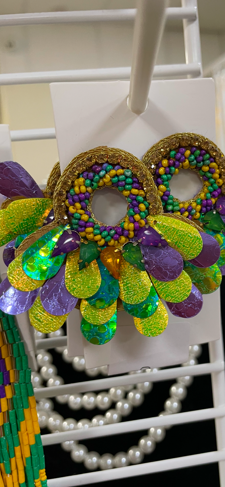 Mardi Gras Earrings-Fan