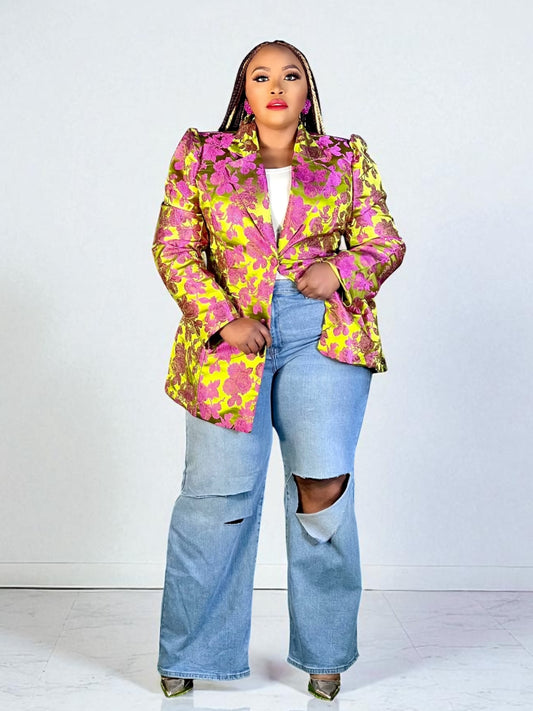 Fashion Show Blazer-Lime