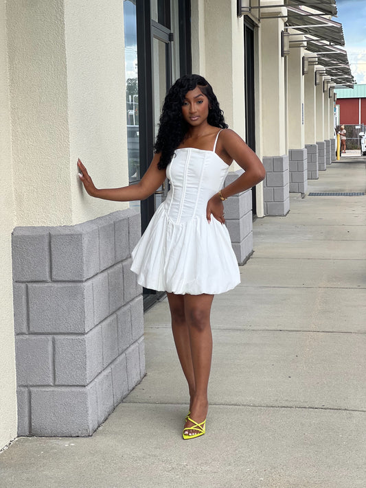 New White Bubble Dress
