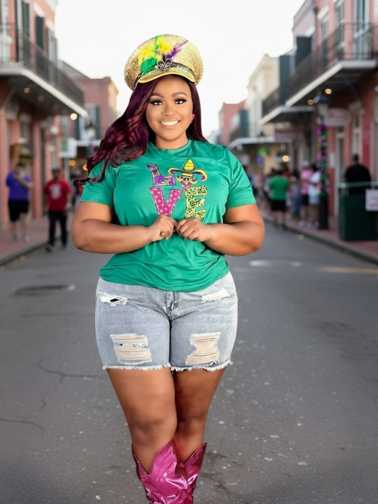 Mardi Gras Love Tee Shirt