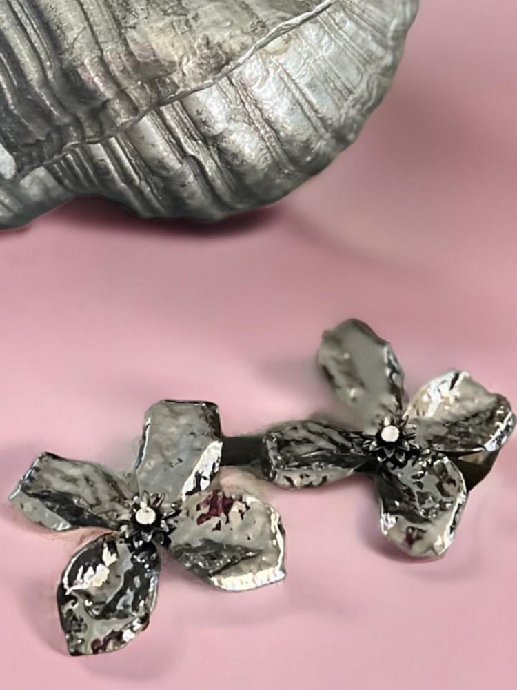 Pewter Petal Earrings
