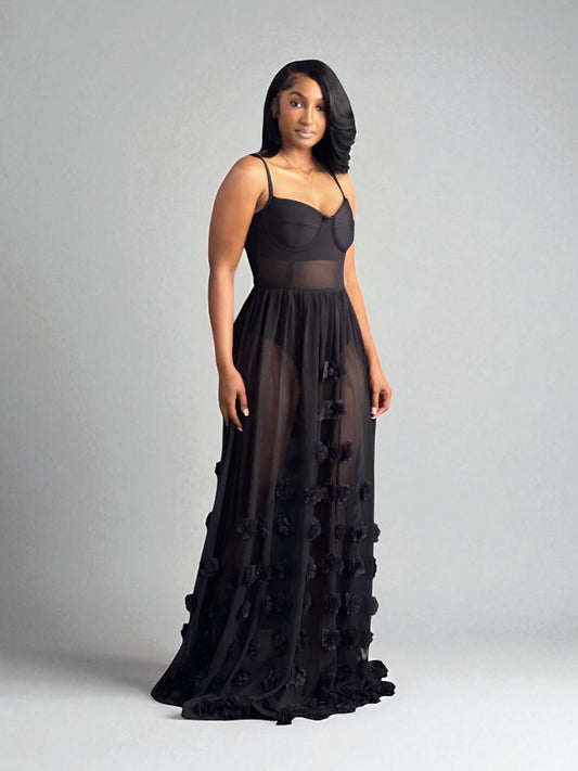 Black Floral Fun Dress