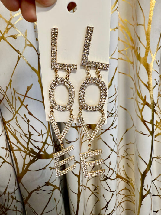 Simply Love Valentine Collection-Love Gold/Silver Earrings Alc