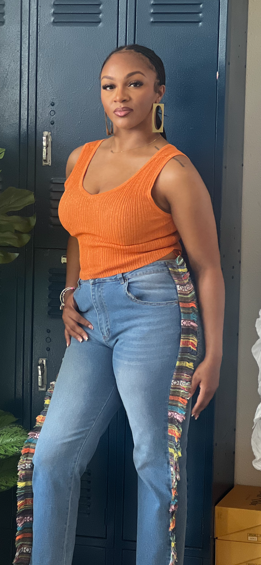 Dainty Tank Top-Orange