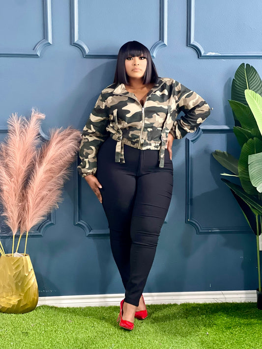Seaux Ingrid Collection-New Camouflage Crop Jacket Plus (Online only, allow 24hrs)
