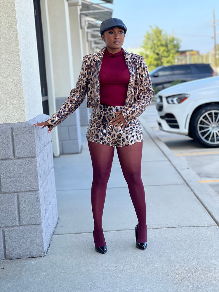 Leopard Sequin Blazer