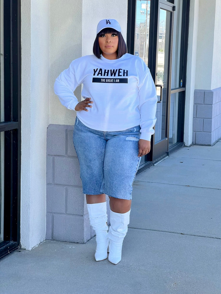 Yahweh Sweatshirt Reg/Plus-White