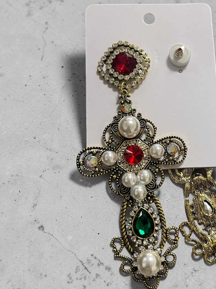 Super Dramatic Cross Earrings