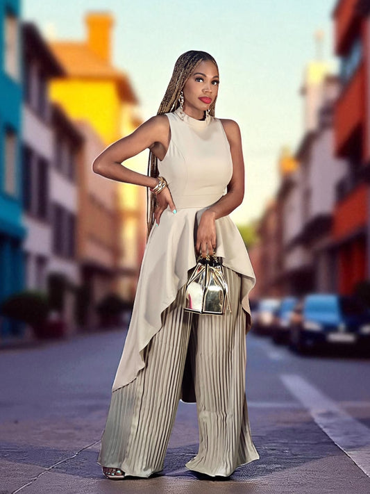 Luxe Collection-Mocha Pleated Set