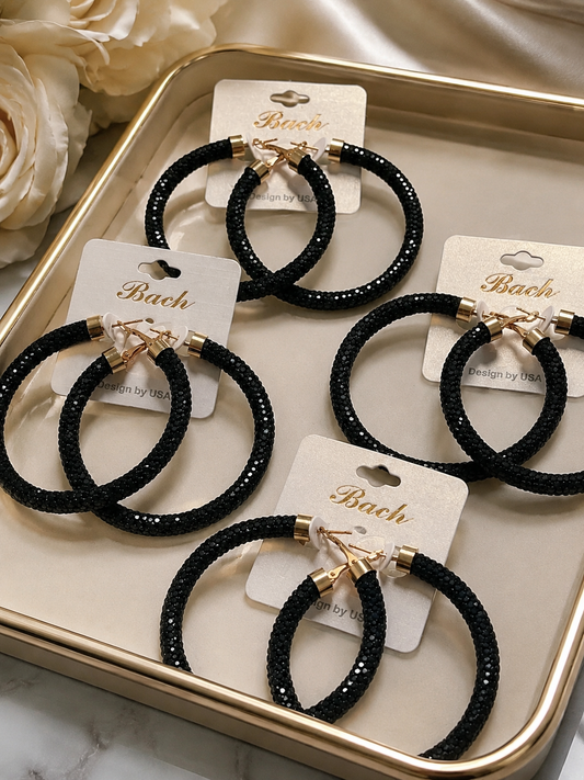 Elegant Black Hoop Earrings