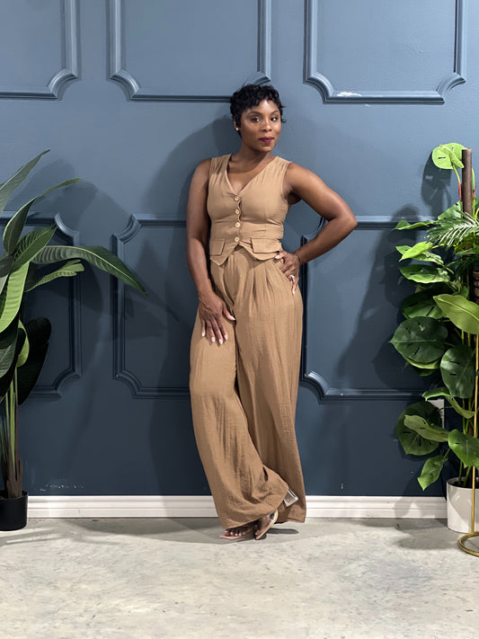 Seaux Linen Set-Mocha