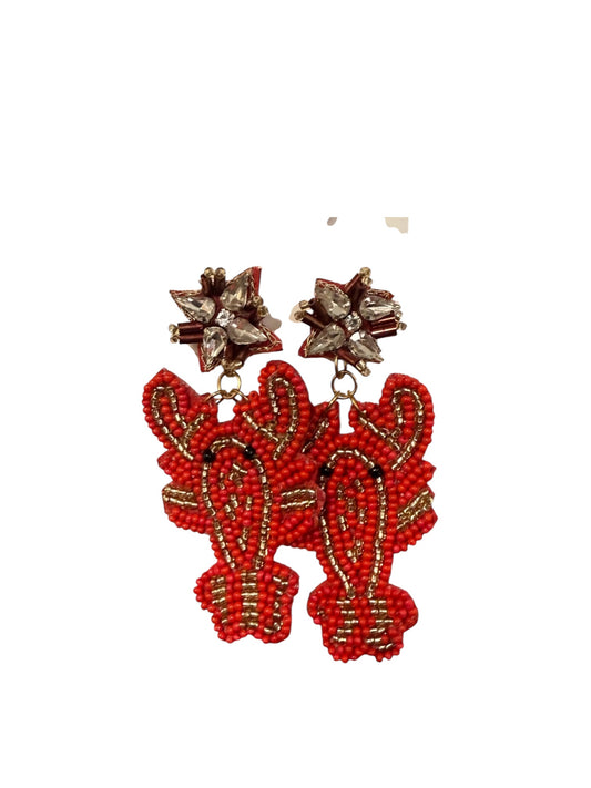 Beaded Crawfish Earrings Alc