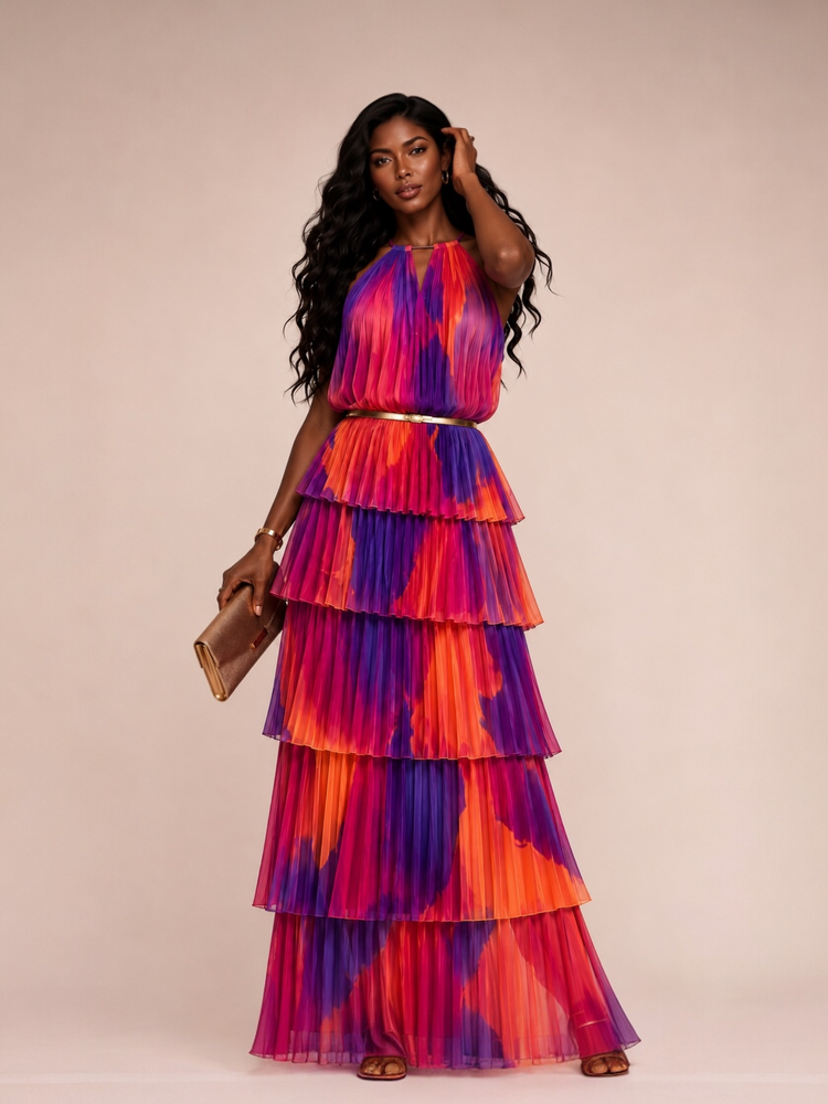 Bold Summer Tier Dress Plus