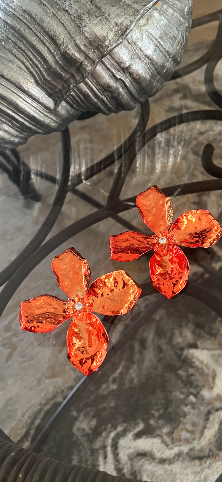 Orange Petal Earrings