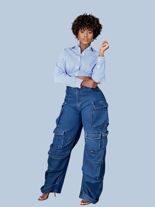 Super Cargo Dark Denim Jeans