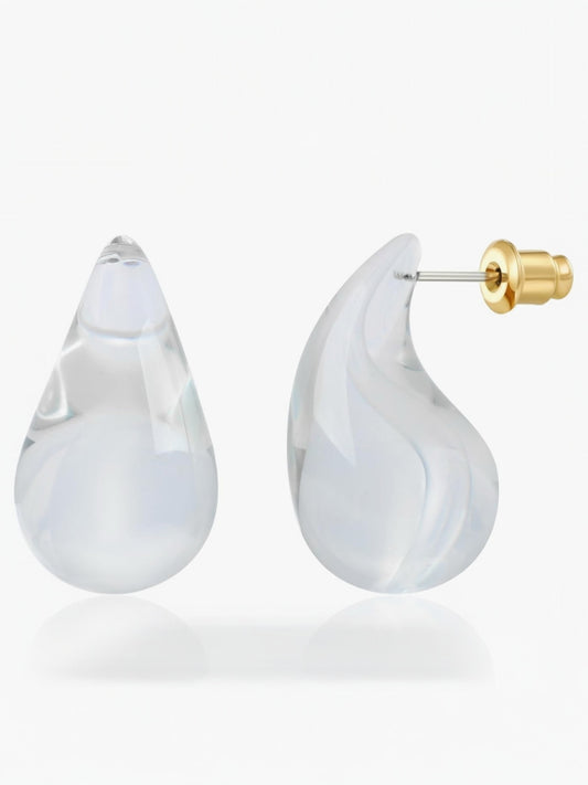 Clear Teardrop Earrings