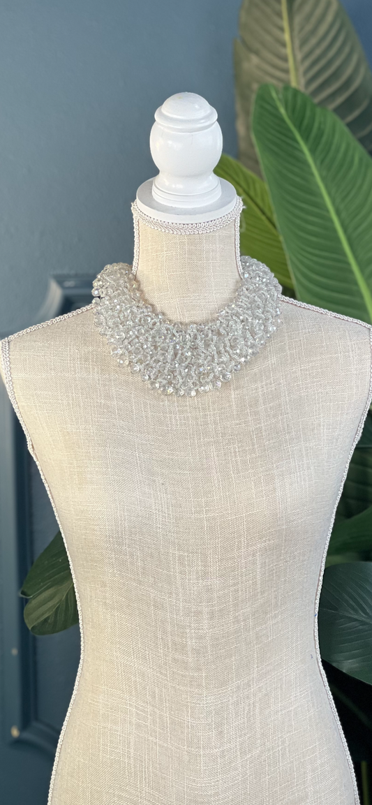 New Clear Iridescent Bib Necklace