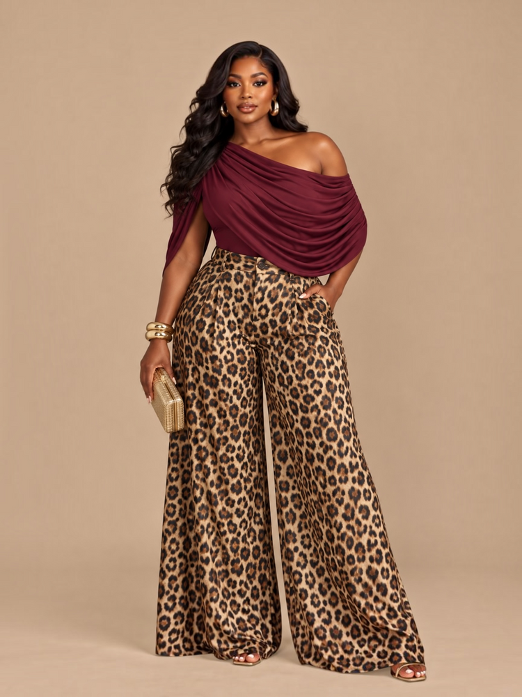 Draped Wine bodysuit