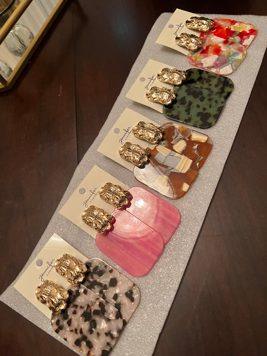 New Big Tortoise (Pierced) Earrings (5 new colors)
