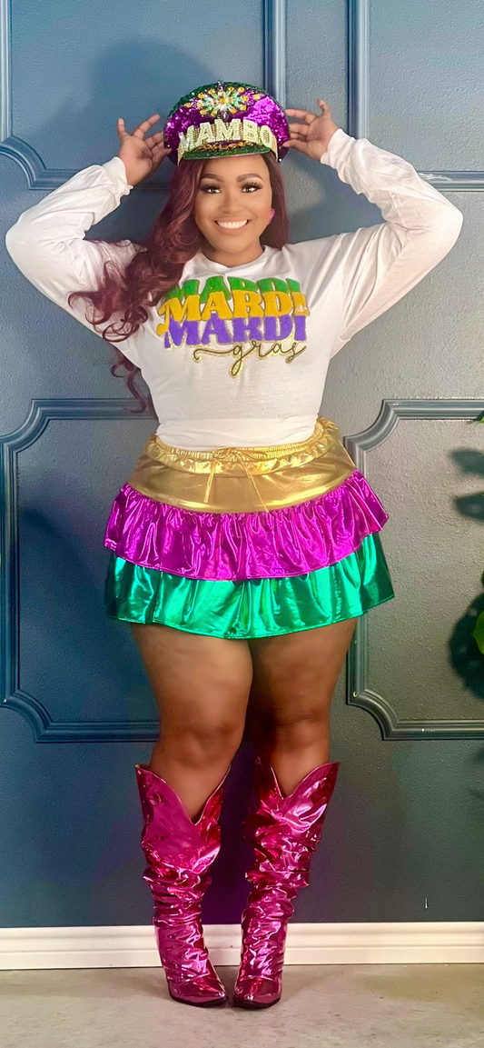 Mardi Gras Foil Skirt Plus (Online only)