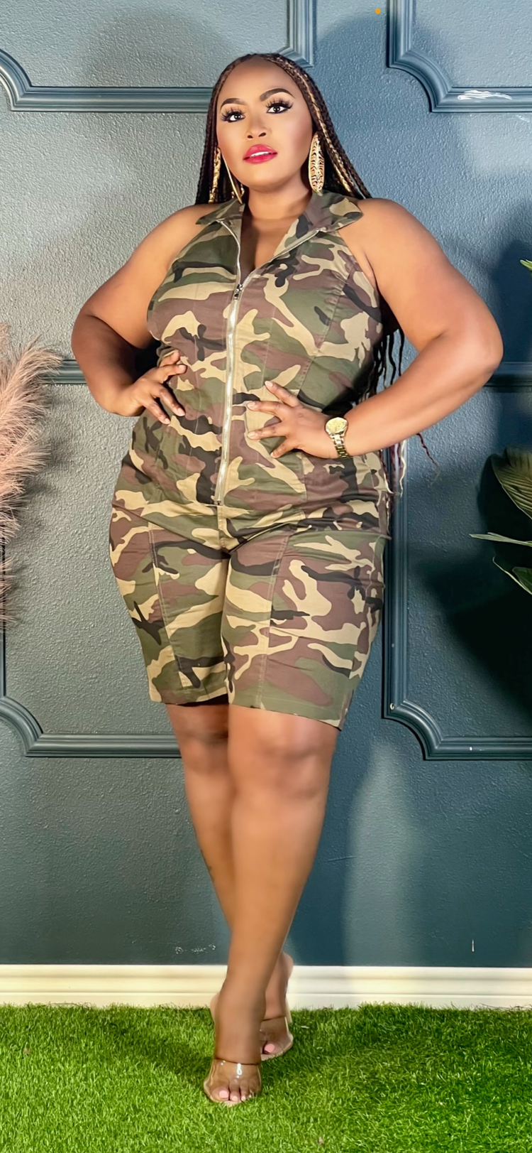 Camouflage Romper Plus