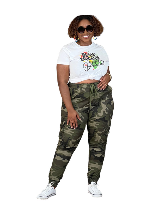 Black Educator White Tee Shirt