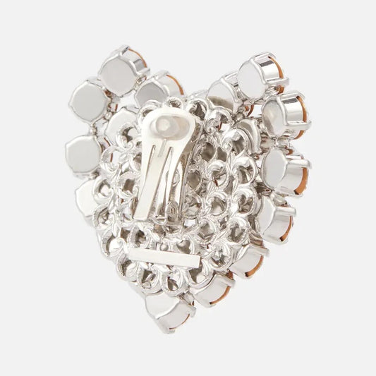 Clear Stone Heart Earrings
