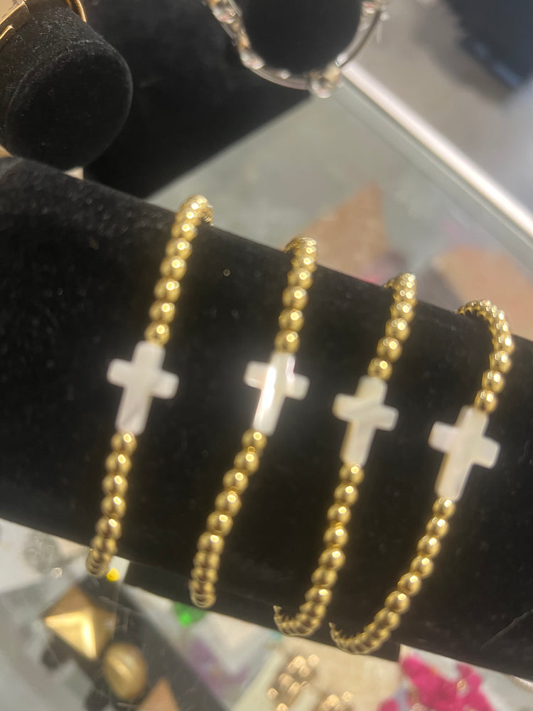 Beaded Cross Bracelet Alc