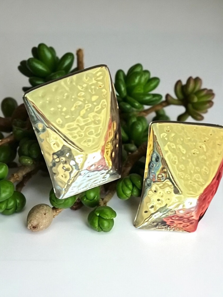 Large Crinkle Block Earrings