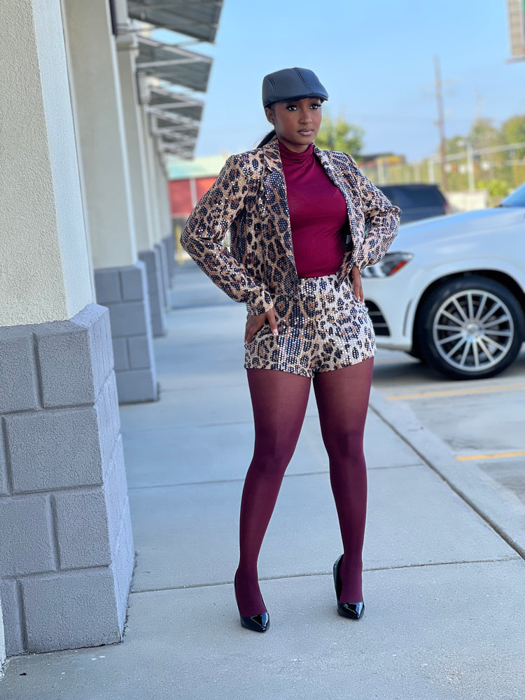 Leopard Sequin Blazer