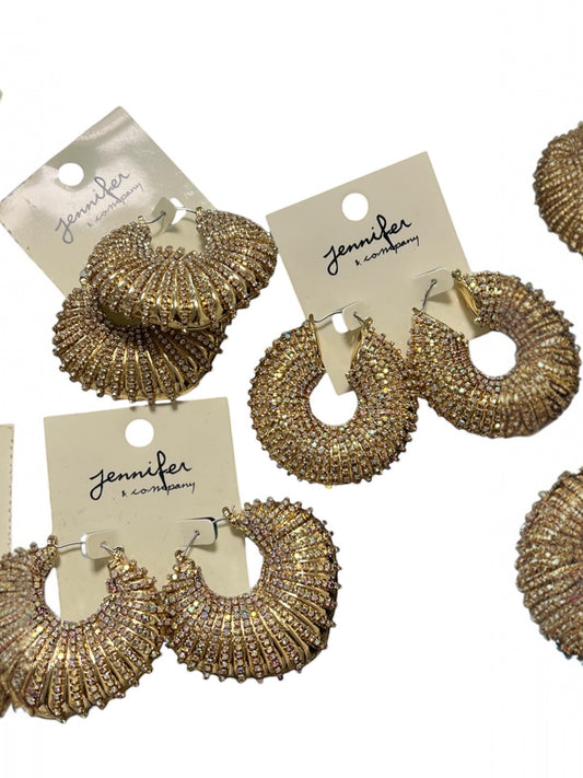 Golden Stone Hoop Earrings (2 shapes)