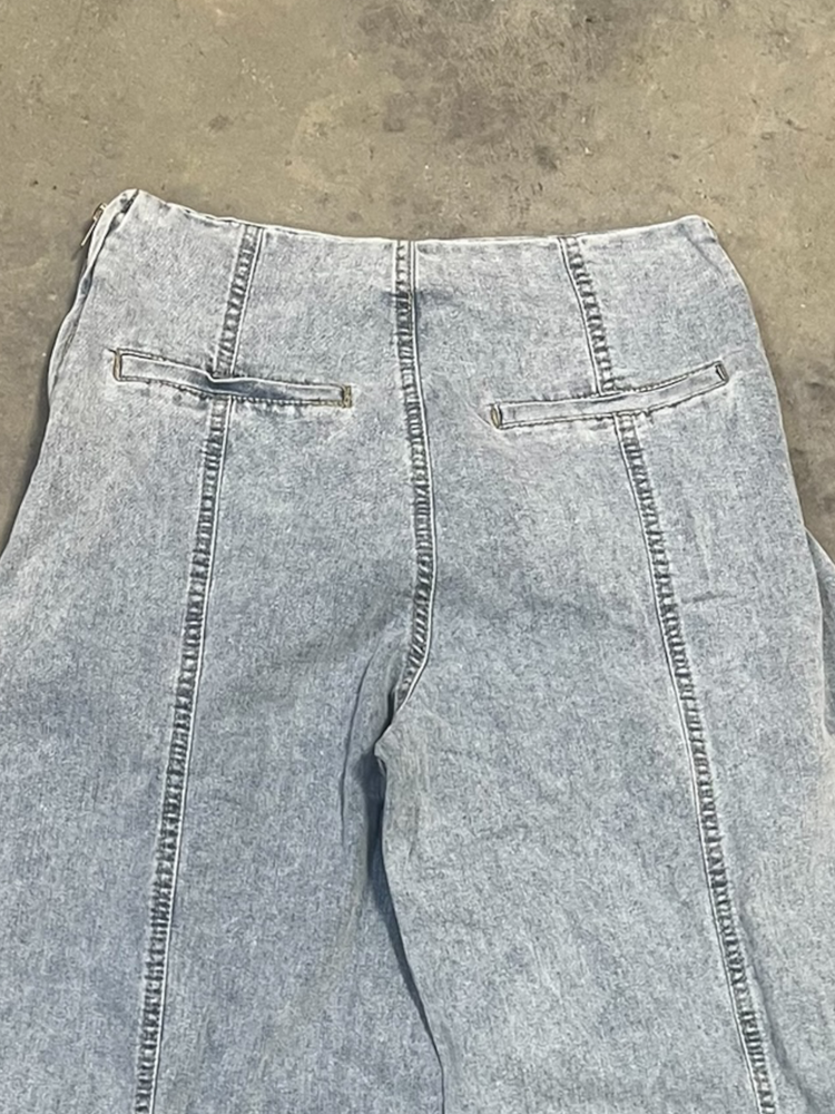 Denim Wide Leg Barrel Jeans