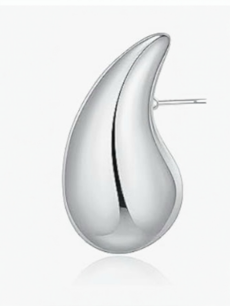 Silver Super Large Tear Drop Earrings