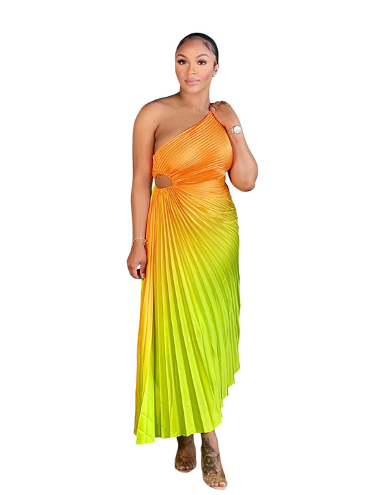 Pleated Ombré Dress Reg/Plus
