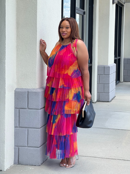 Bold Summer Tier Dress Plus