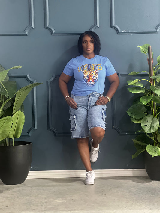 Jaguar Tee Shirt-Columbia Blue