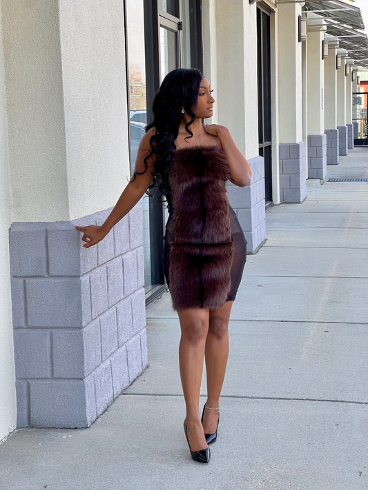 Strapless Fur Dress
