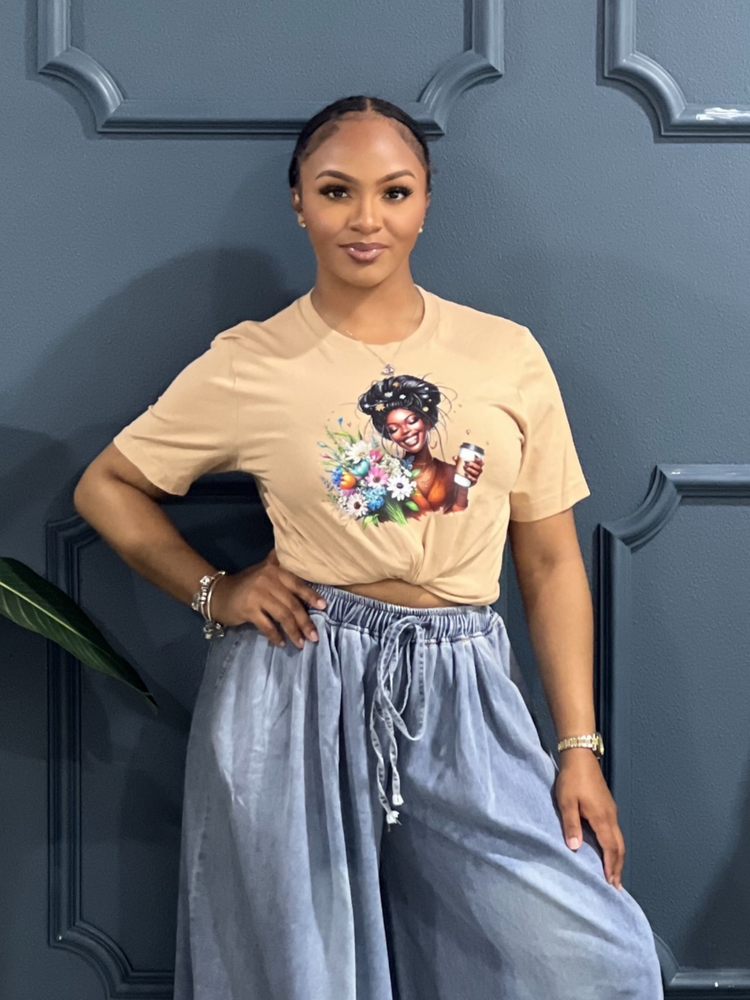 Black Coffee Tee Shirt-Nude