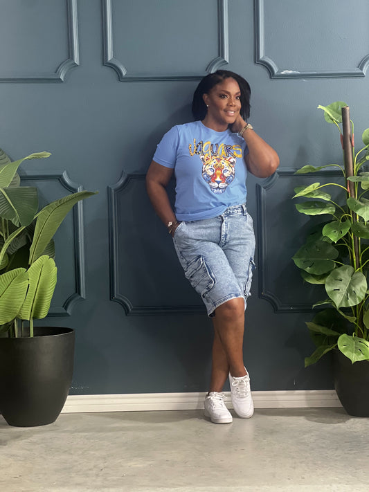Jaguar Tee Shirt-Columbia Blue