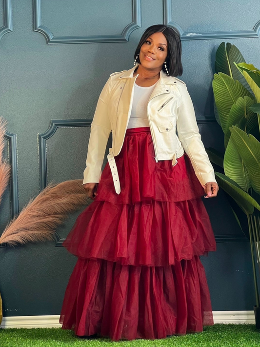 Birthday Collection Burgundy Tulle Skirt (Online only, allow 24hrs)
