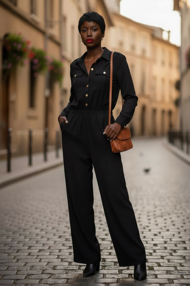 New Utility Jumpsuit-Black