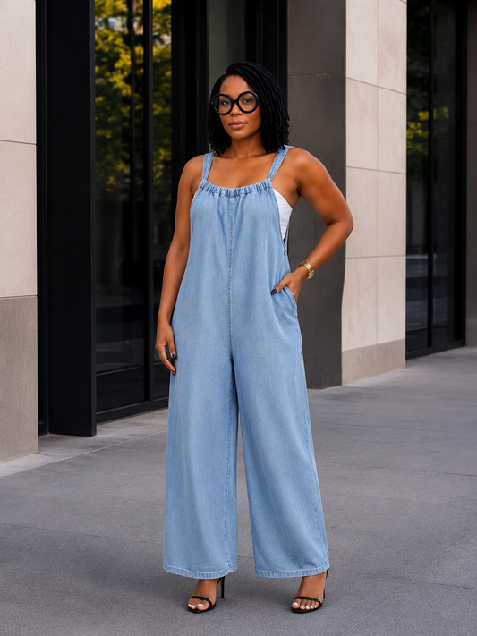 Denim Sack Jumpsuit Overall