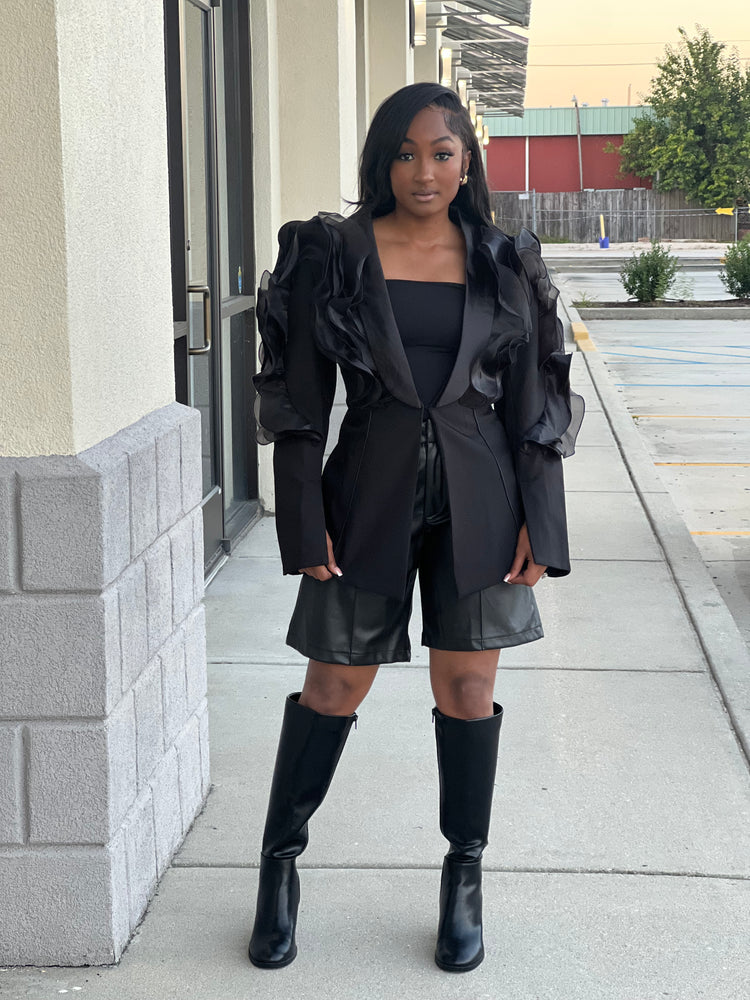 Elegant Ruffle Blazer