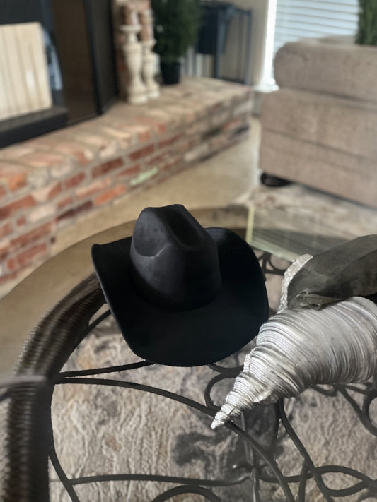 Western Hat-Plain Black
