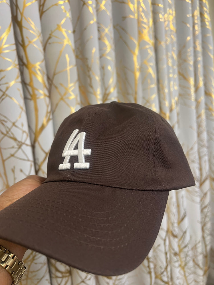 Brown White LA Cap